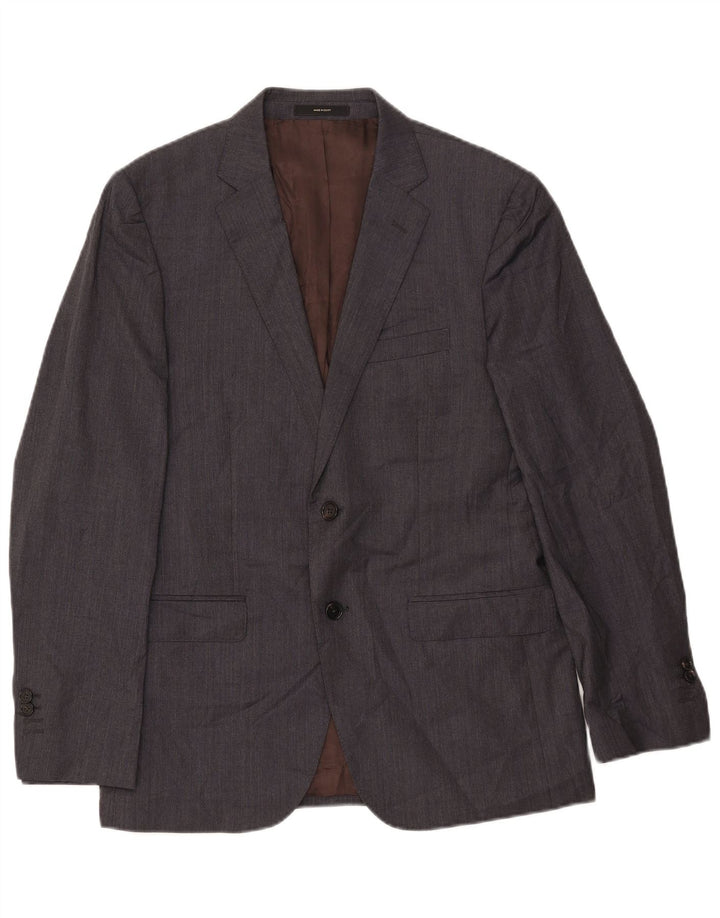 Massimo Dutti Mens 2 Button Blazer Jacket EU 50 Medium Grey Wool
