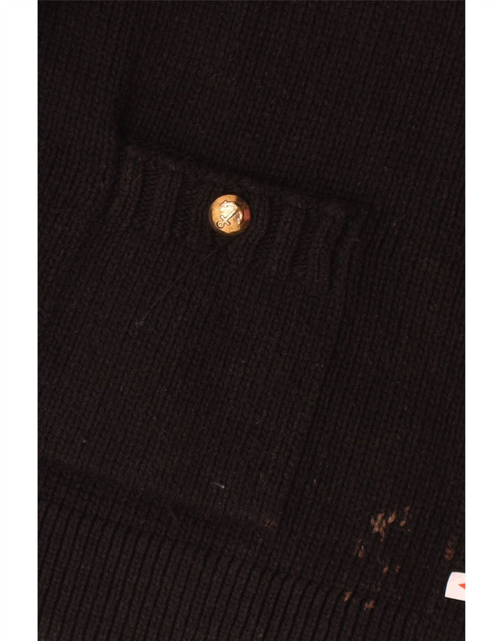 Zara Womens Cardigan Sweater UK 14 Medium Black Polyester