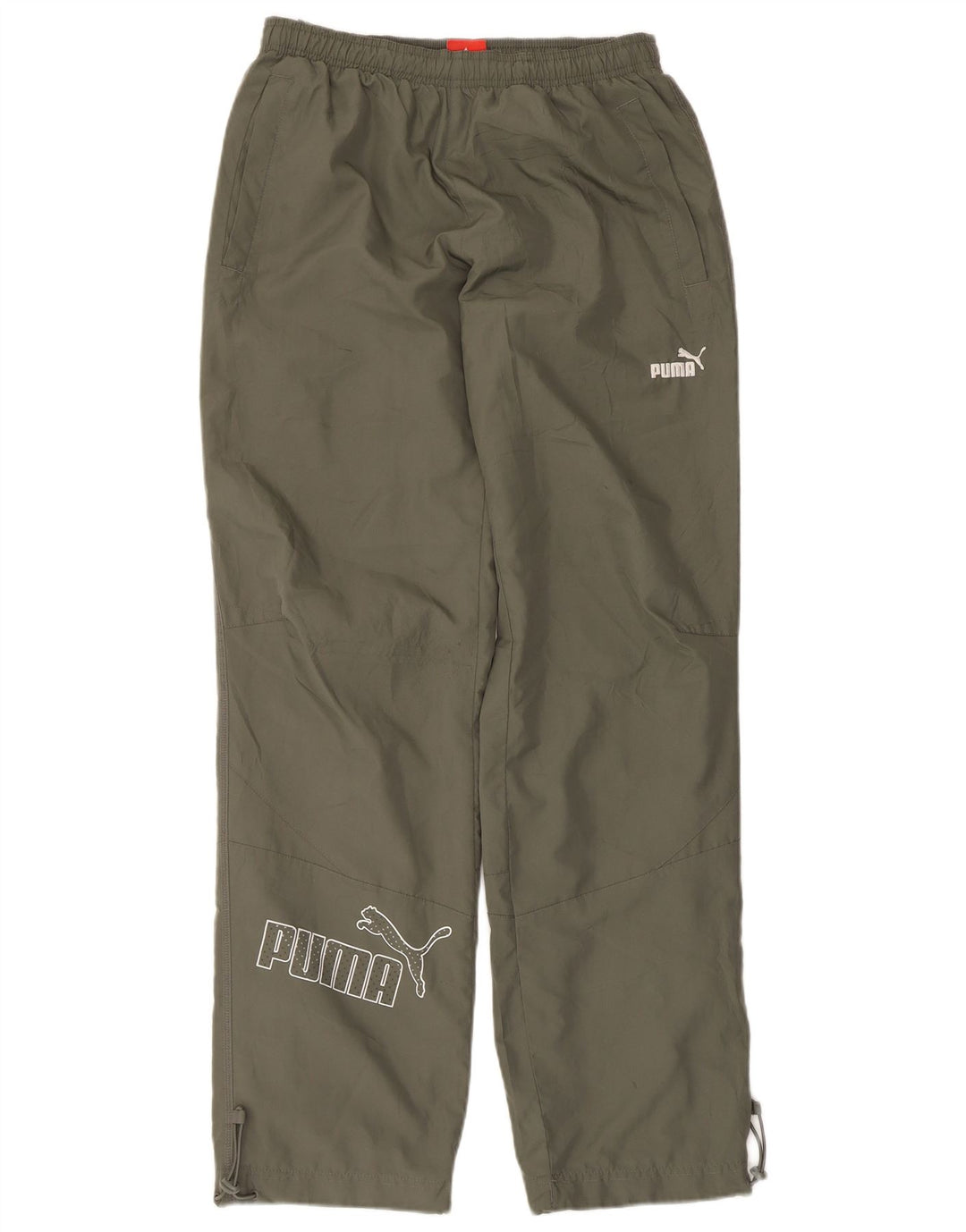 Puma Mens Graphic Tracksuit Trousers Small Khaki Polyester