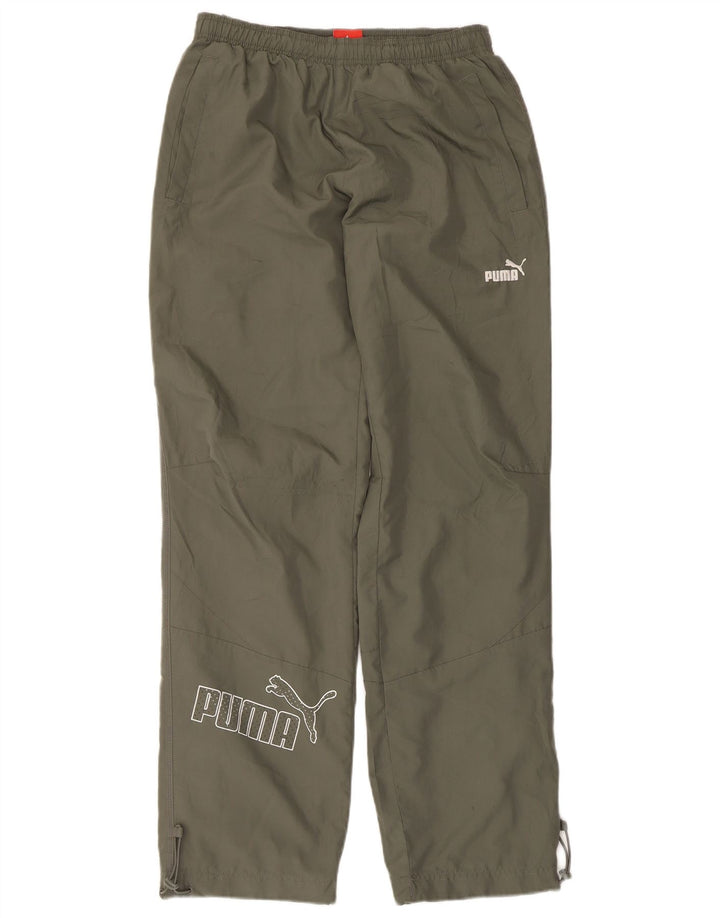 Puma Mens Graphic Tracksuit Trousers Small Khaki Polyester