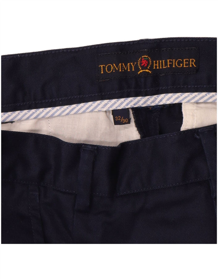 TOMMY HILFIGER Mens Straight Chino Trousers W32 L30 Navy Blue