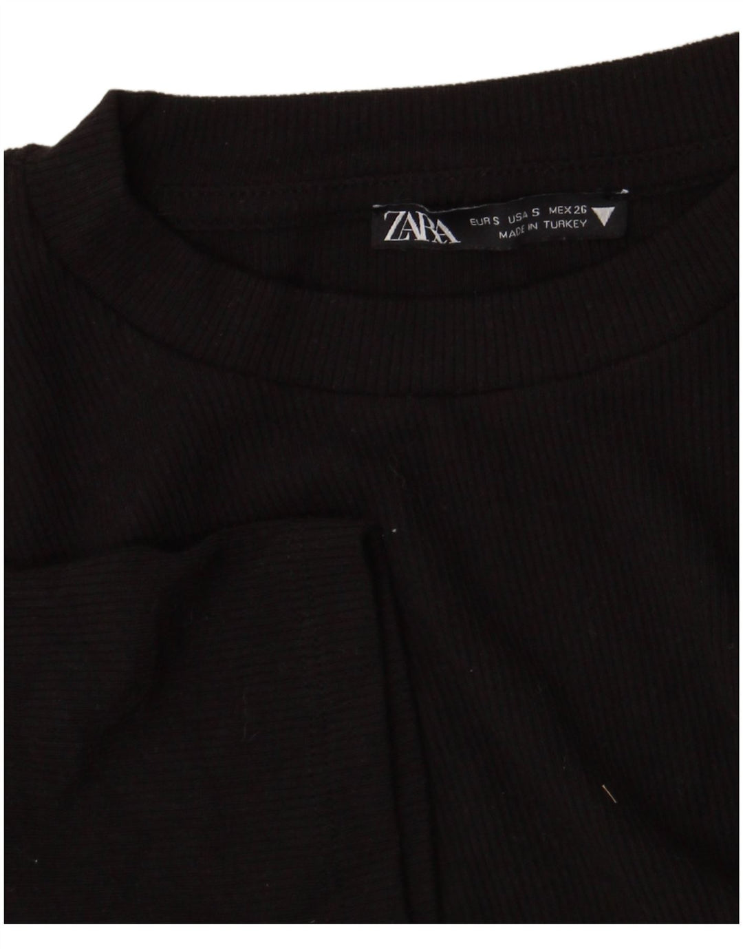 Zara Womens Crop Blouse Top UK 8 Small Black