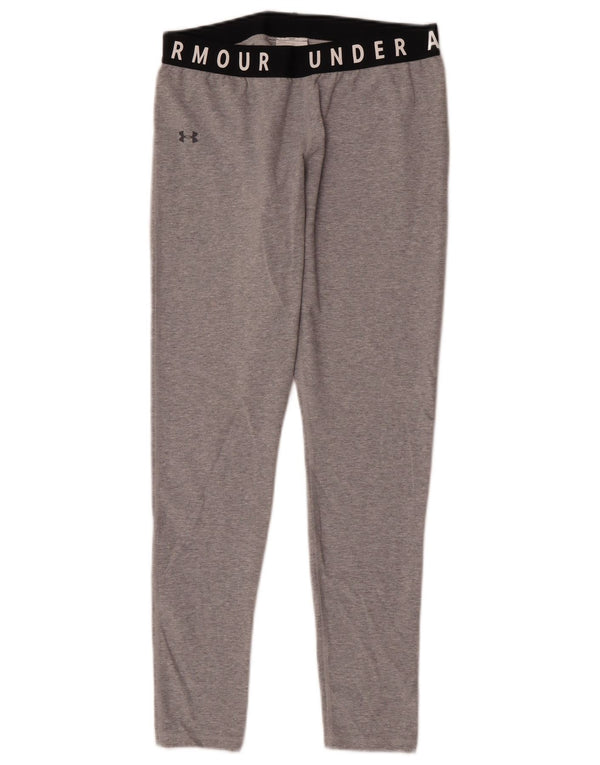 Under Armour Womens Graphic Leggings UK 14 Medium Grey Colourblock Cotton