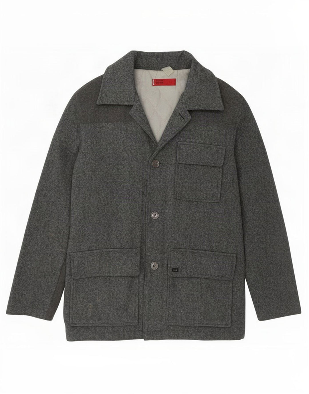 Levi's Mens 3 Button Windbreaker Coat UK 38 Medium Grey Wool