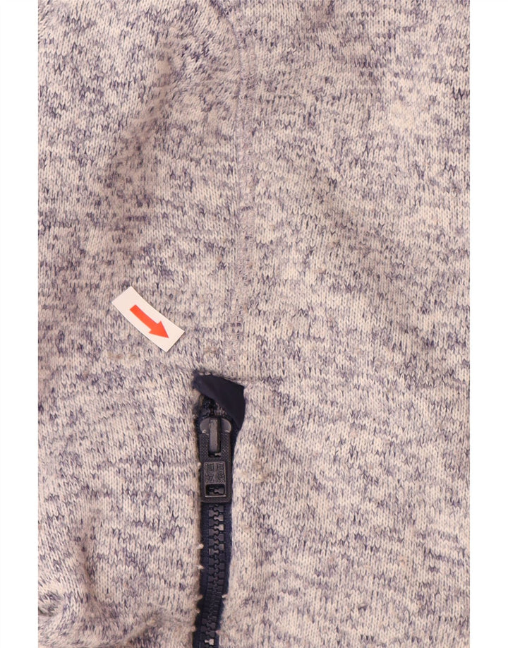 Superdry Womens Zip Hoodie Sweater UK 14 Medium Grey Colourblock Polyester