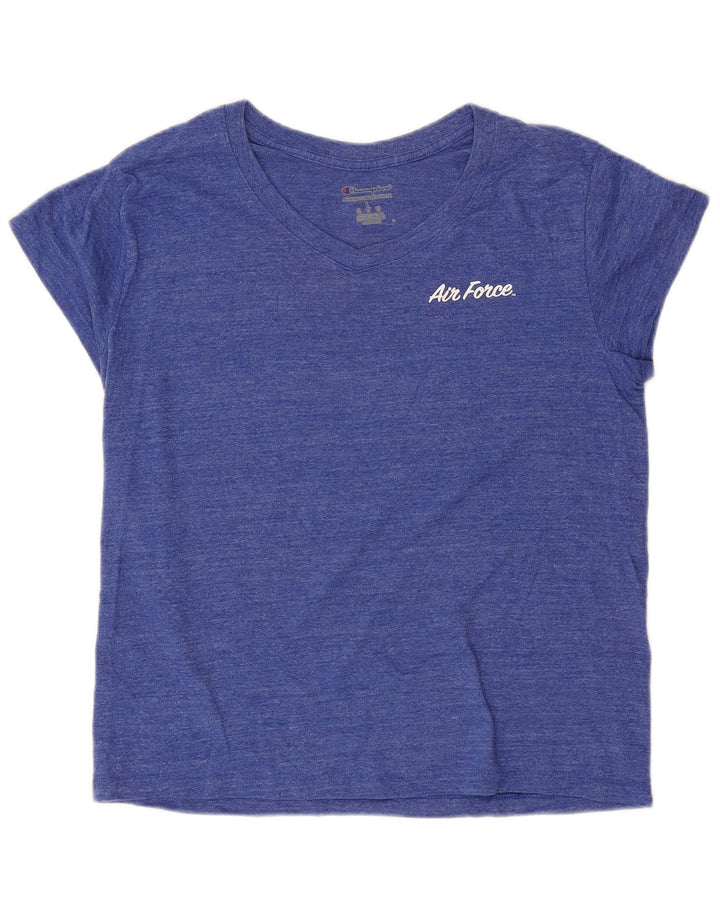 CHAMPION Womens Graphic T-Shirt Top UK 16 Large Blue