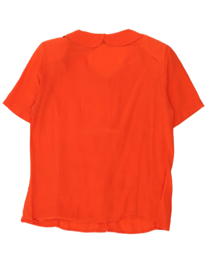 Mazzonetto Womens Short Sleeve Shirt Blouse IT 44 Medium Orange