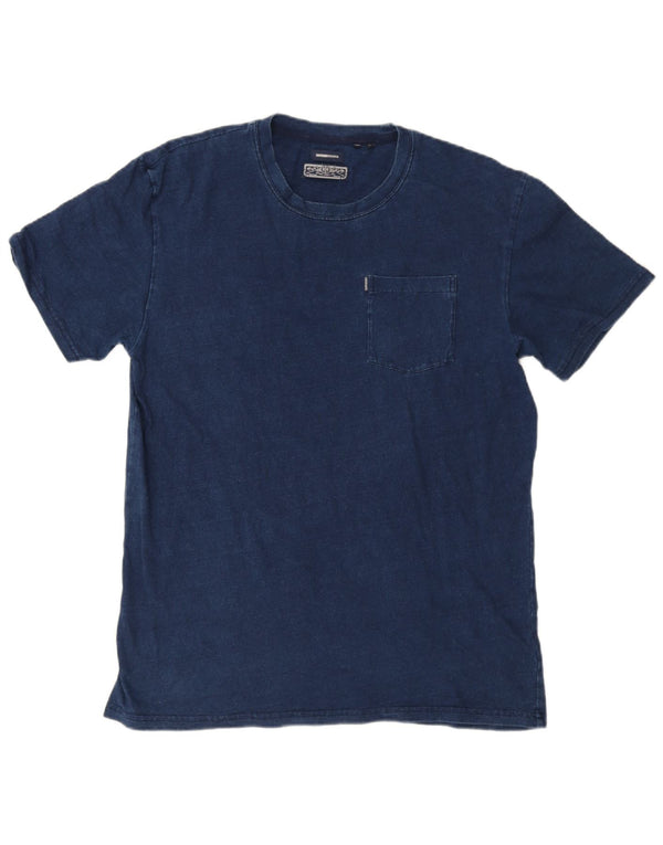 SUPERDRY Mens T-Shirt Top Large Navy Blue Cotton
