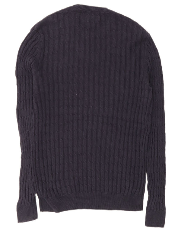 Jack Wills Mens Crew Neck Jumper Sweater Small Navy Blue Cotton