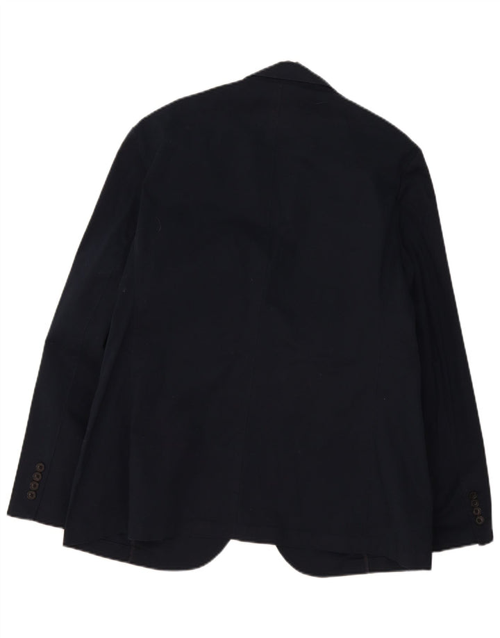 Marks & Spencer Mens 2 Button Blazer Jacket UK 44 XL Navy Blue Cotton
