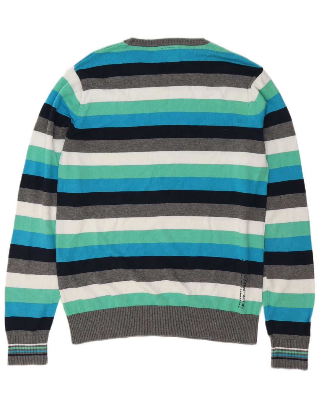 Jack & Jones Mens Crew Neck Jumper Sweater Large Multicoloured Striped