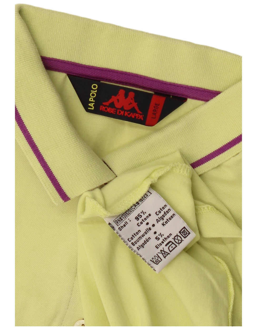 KAPPA Womens Polo Shirt UK 14 Large Yellow Cotton