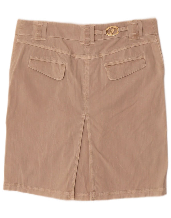 Trussardi Jeans Womens Straight Skirt IT 44 Medium W30 Beige Cotton