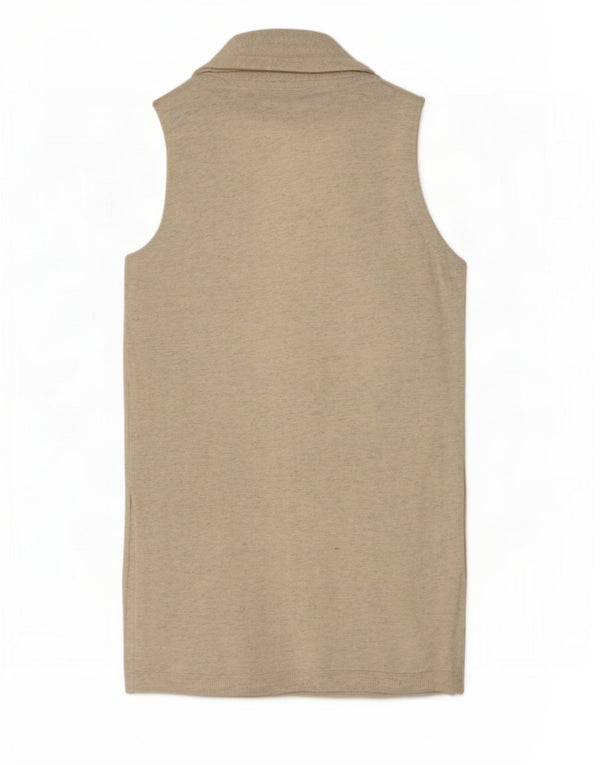 Phase Eight Womens Longline Sleeveless Cardigan Sweater UK 12 Medium Grey