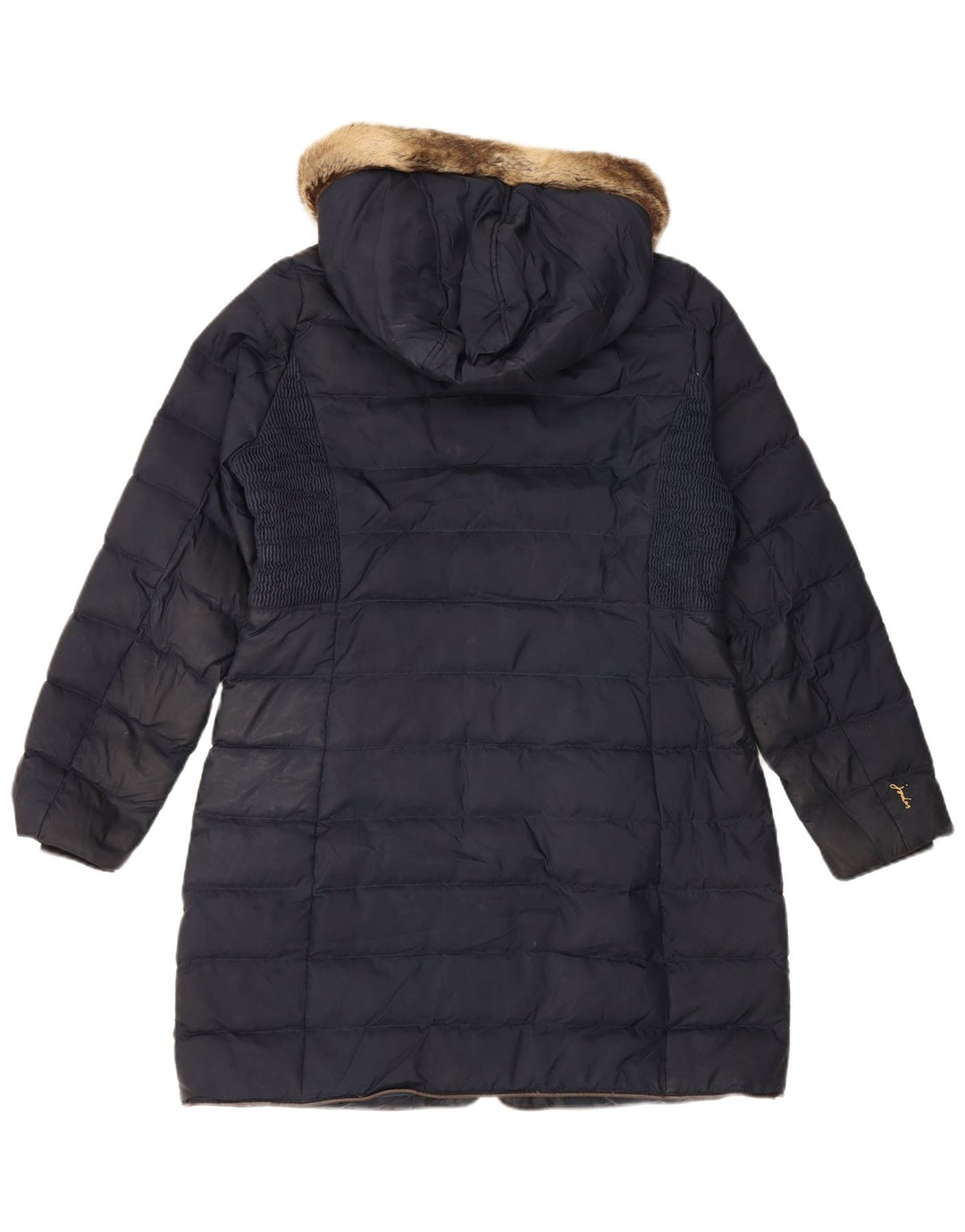 Joules Womens Hooded Padded Jacket UK 14 Large  Navy Blue Polyester