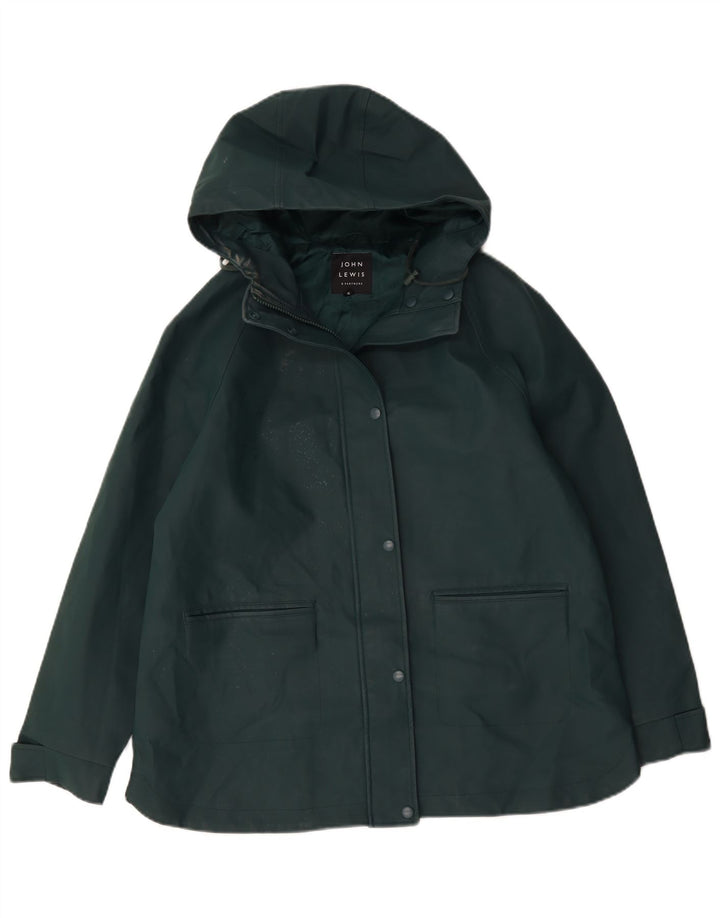 John Lewis Womens Hooded Windbreaker Jacket UK 14 Large Green Polyester