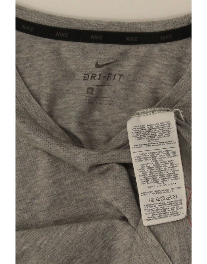 Nike Mens Dri Fit T-Shirt Top Medium Grey Flecked Polyester