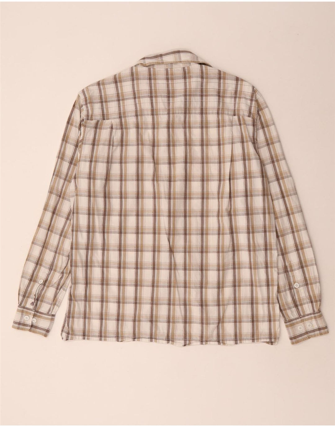 Wrangler Mens Shirt Large White Check Cotton