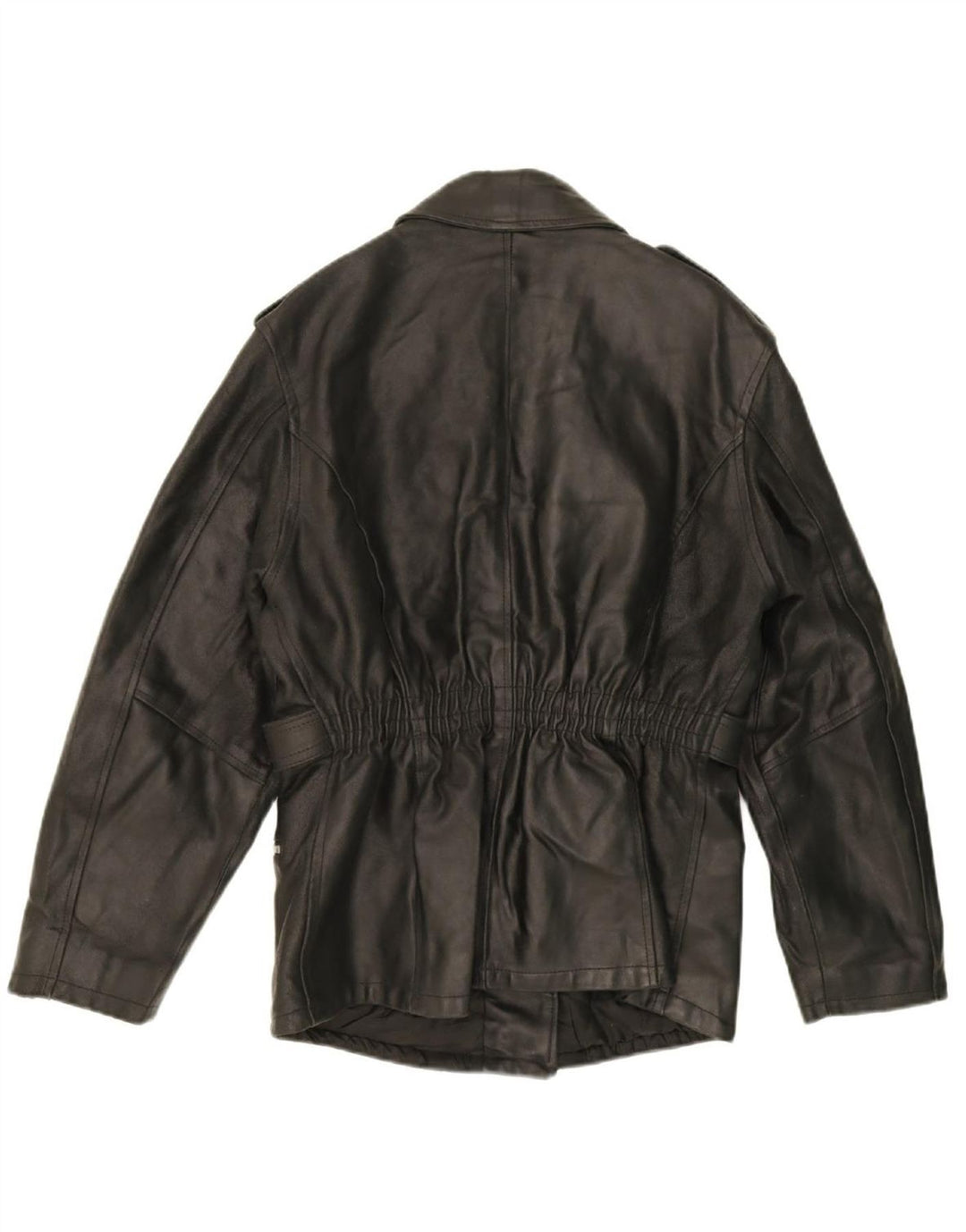SPYKE Womens Leather Biker Jacket UK 14 Medium Black Leather