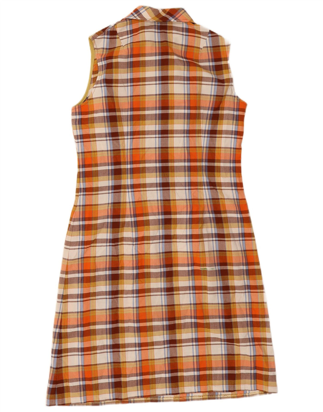 Vintage Womens Sleeveless Sheath Dress IT 42 Medium Orange Check Polyester