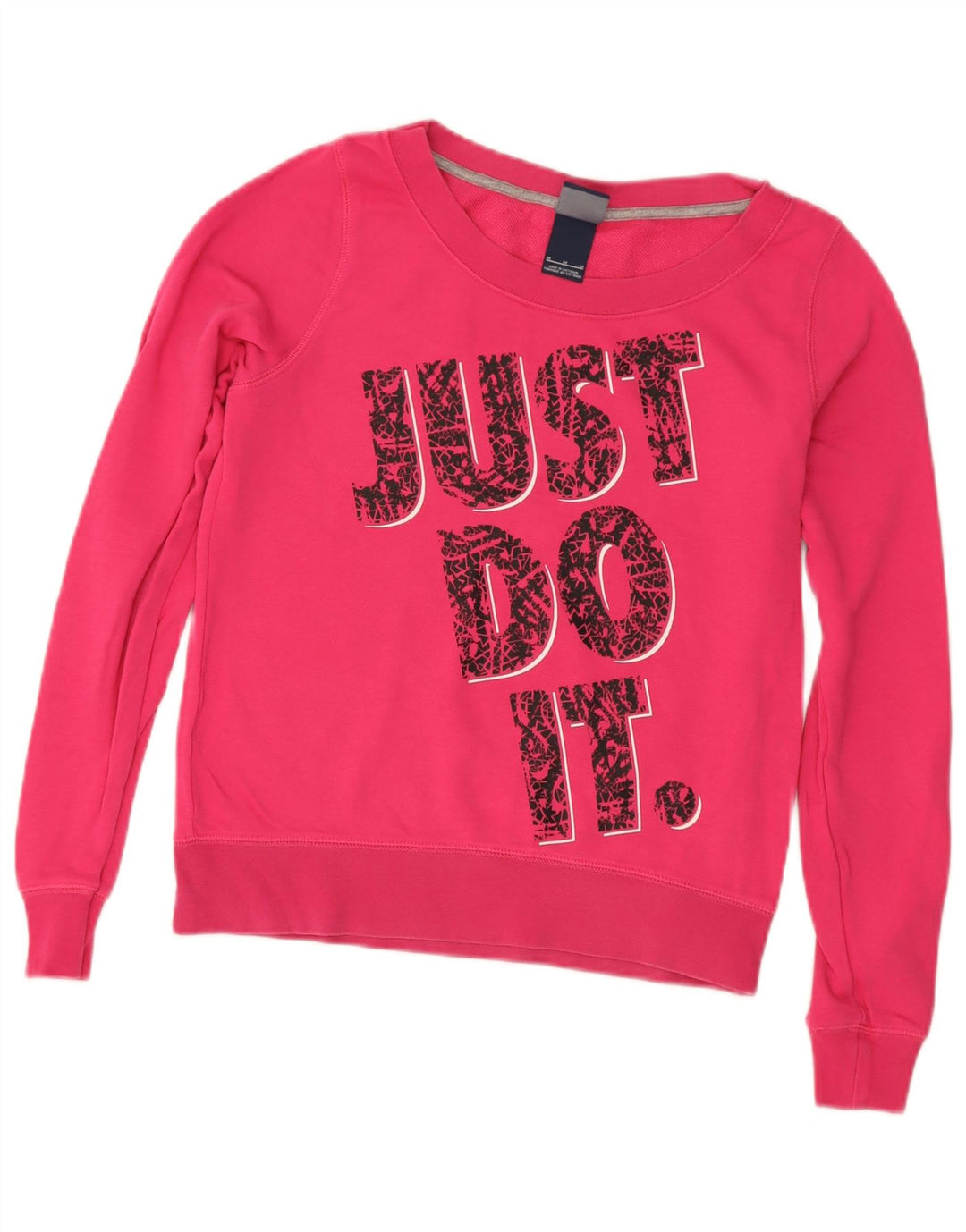 Nike Womens Graphic Sweatshirt Jumper UK 12 Medium Pink Cotton