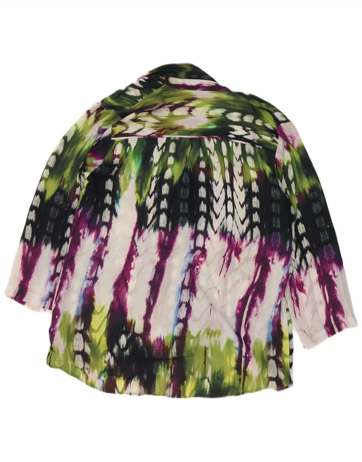 Mossimo Womens Shirt Blouse UK 16 Large Multicoloured Tie Dye Polyester
