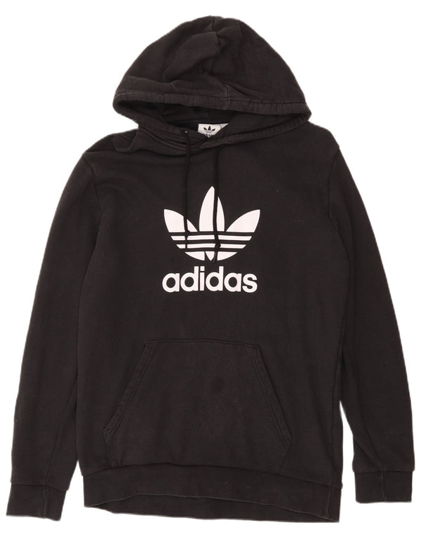 Adidas Mens Graphic Hoodie Jumper Medium Black Cotton