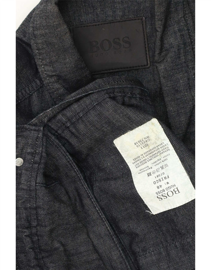 Hugo Boss Mens Utility Jacket IT 48 Medium Navy Blue Cotton