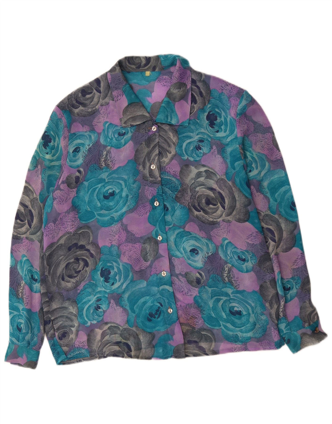 VINTAGE Womens Shirt Blouse UK 18 XL Multicoloured Floral