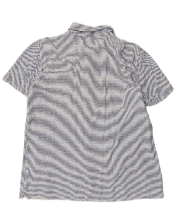 Whistles Mens Short Sleeve Shirt Small Blue Pinstripe Cotton