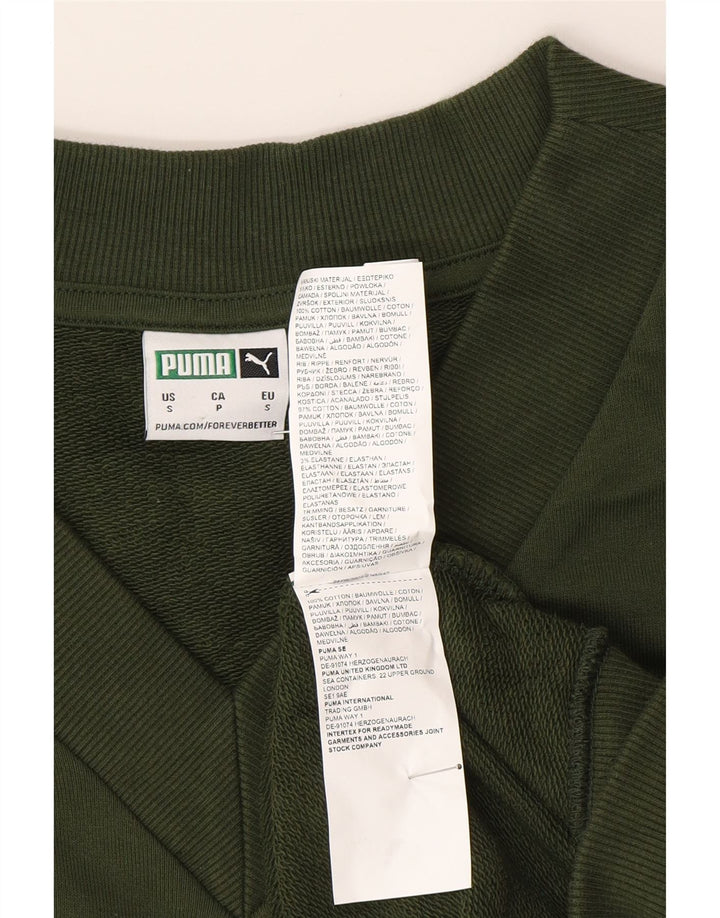 PUMA Mens Sleeveless Sweatshirt Jumper Small Green Cotton