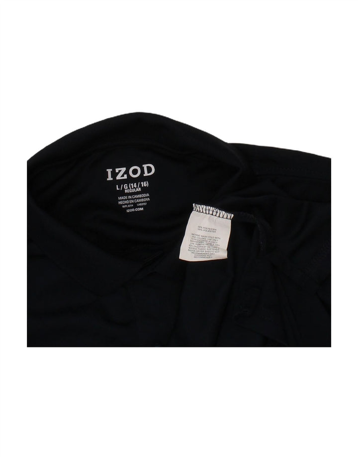 IZOD Boys Regular Polo Shirt 14-15 Years Large Navy Blue Polyester
