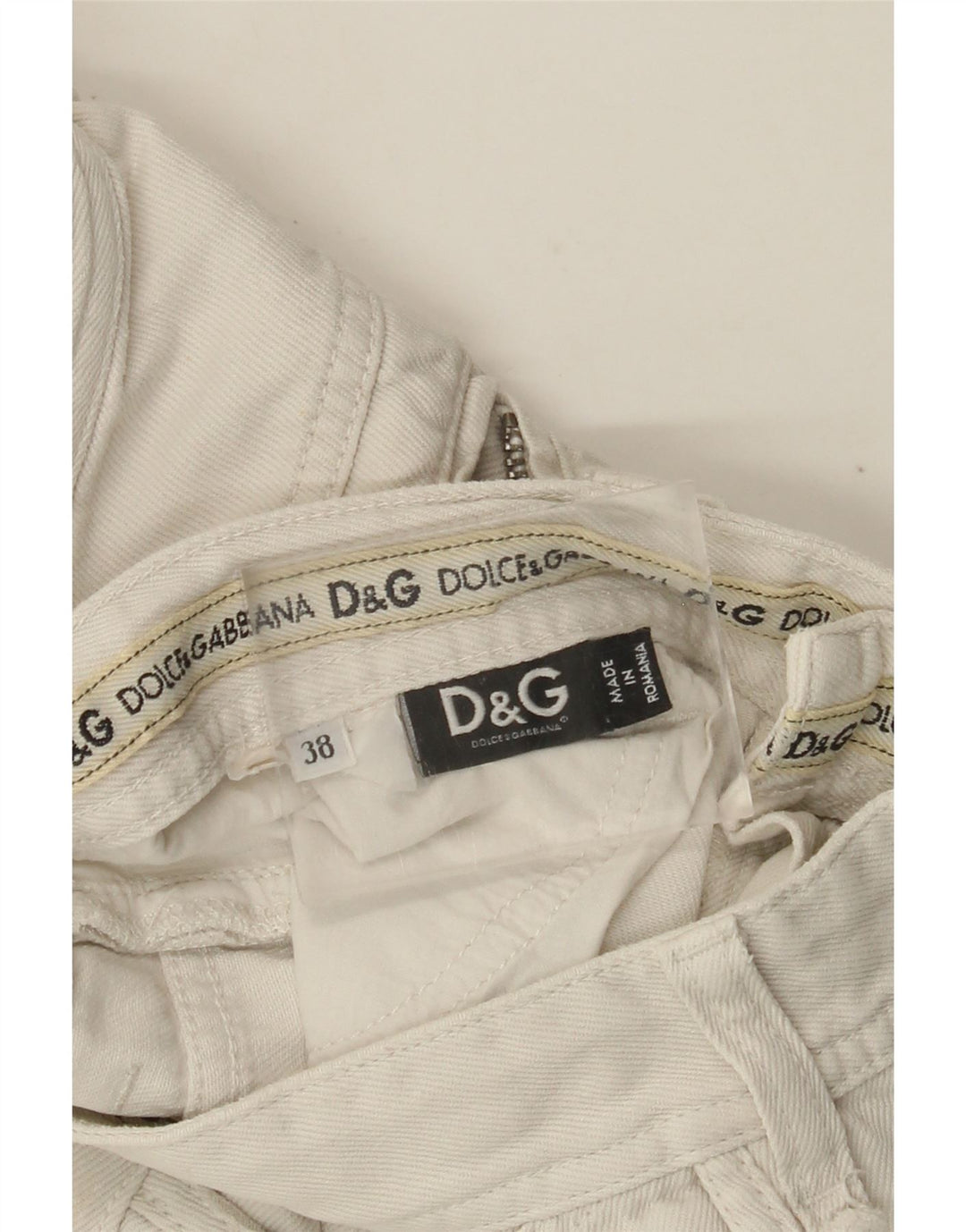 Dolce & Gabbana Mens Distressed Straight Jeans W38 L35 Off White