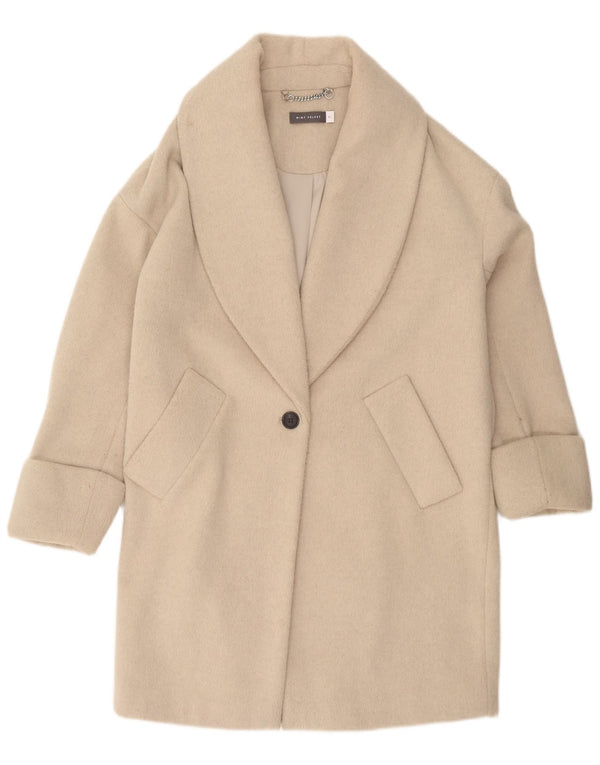 MINT VELVET Womens Oversized Overcoat UK 6 XS Beige Polyester