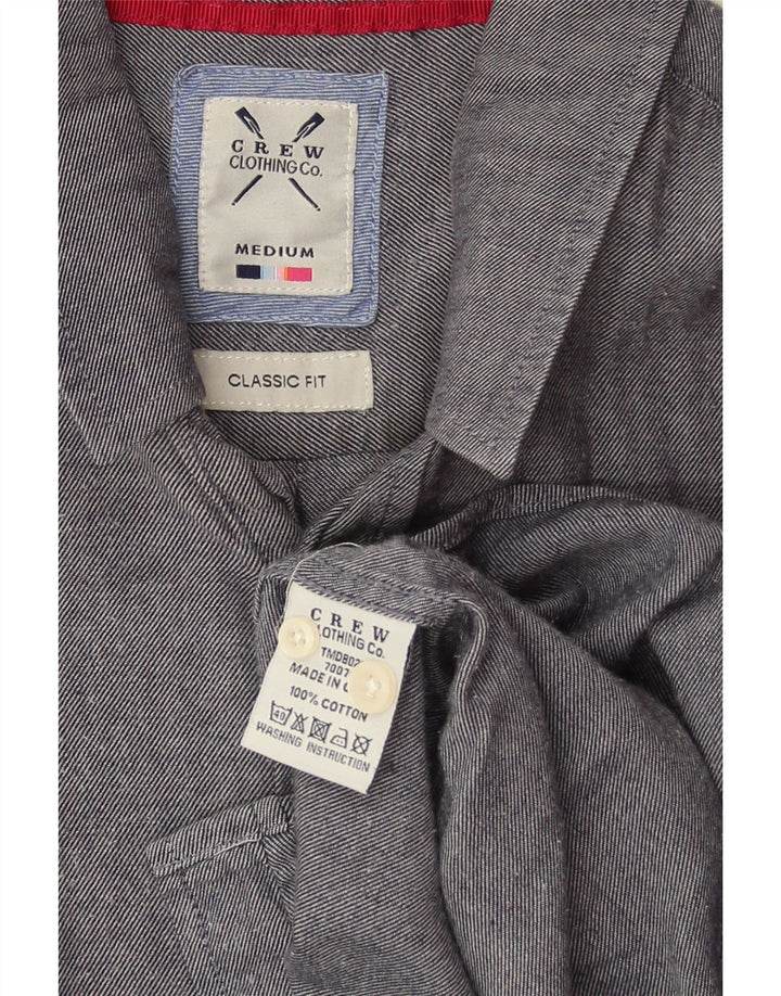 CREW CLOTHING Mens Classic Fit Shirt Medium Navy Blue Cotton