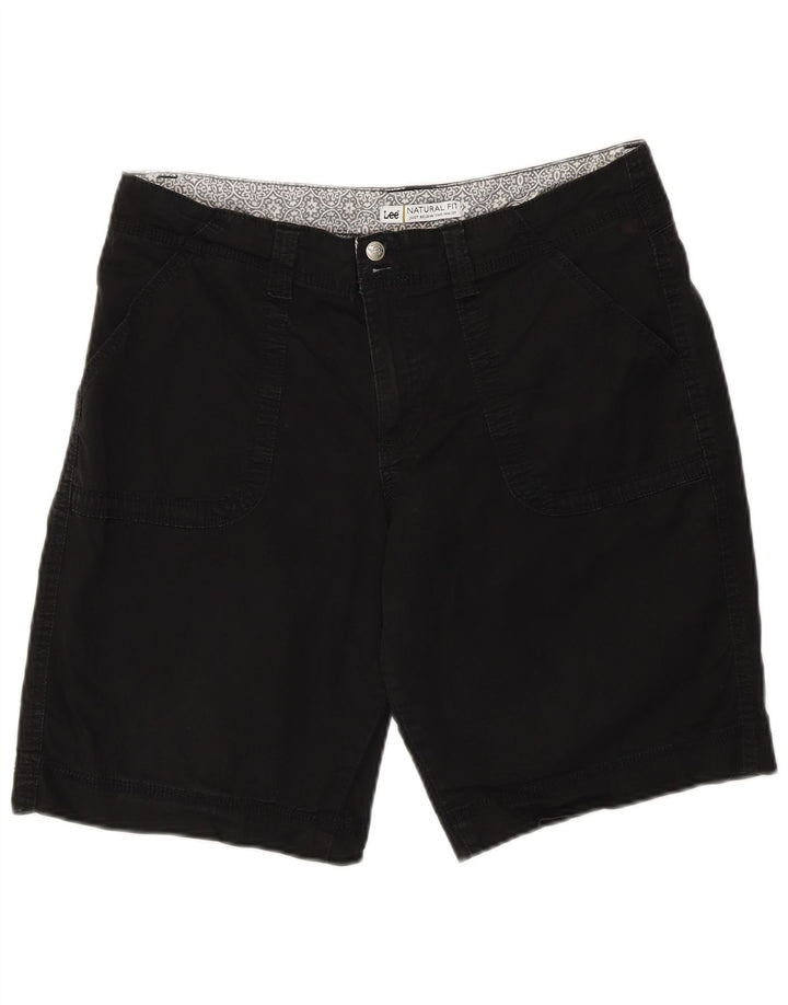 Lee Womens Natural Fit Chino Shorts US 12 Large W34 Black Cotton