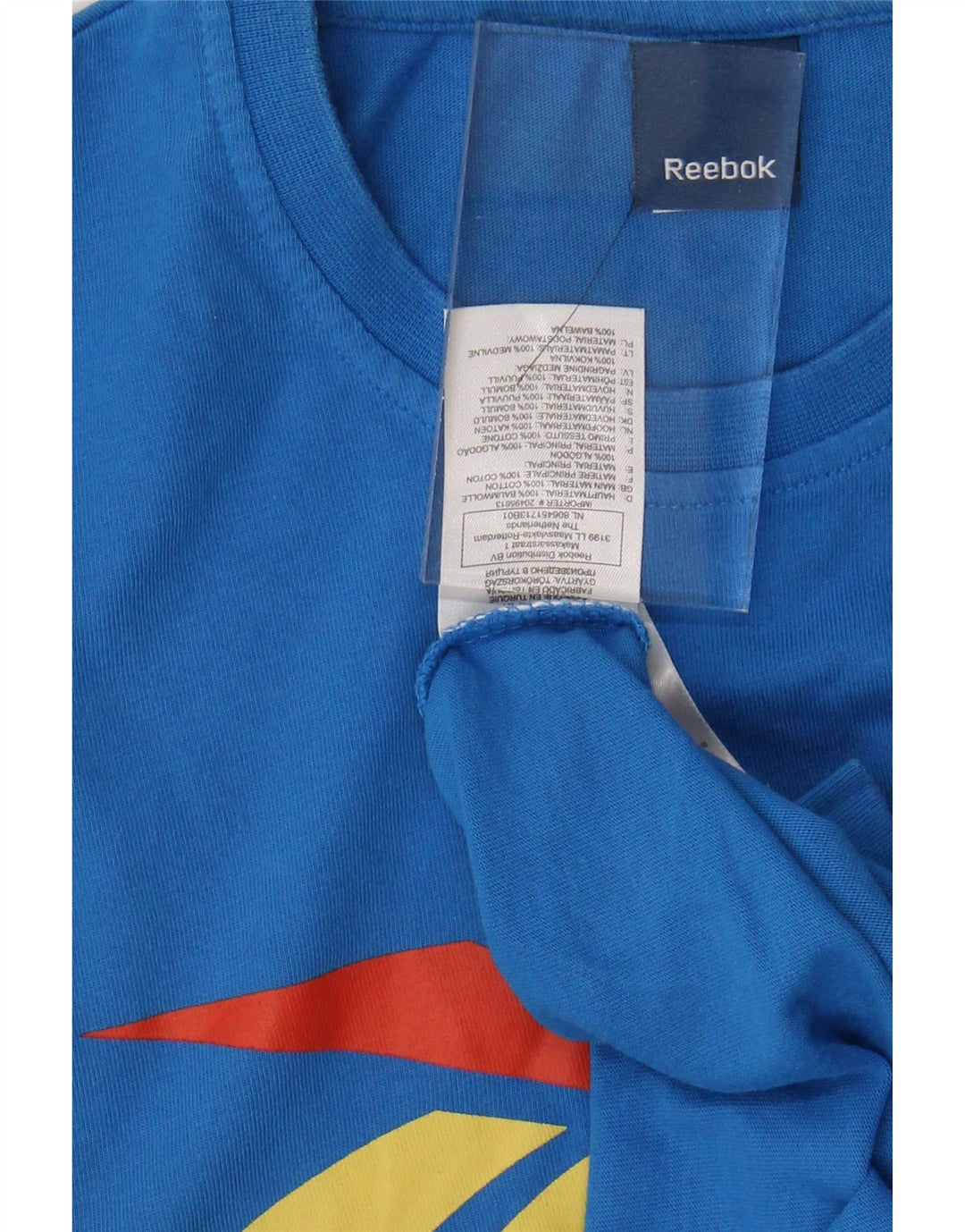 REEBOK Mens Graphic T-Shirt Top Small Blue Cotton