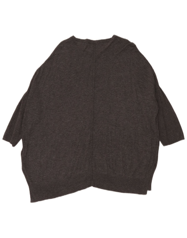 Marks & Spencer Womens 3/4 Sleeve Boat Neck Jumper Sweater UK 12 Medium Gre