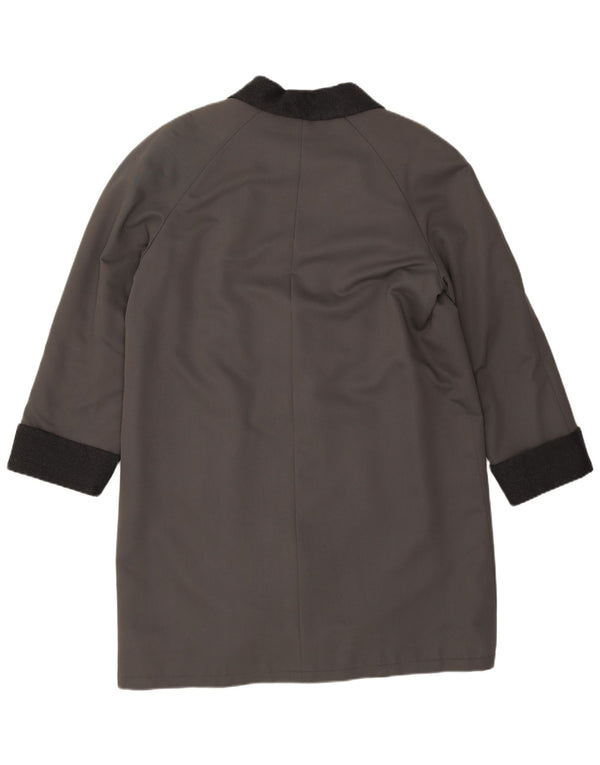 VINTAGE Womens Oversized Overcoat EU 40 Medium Grey Wool