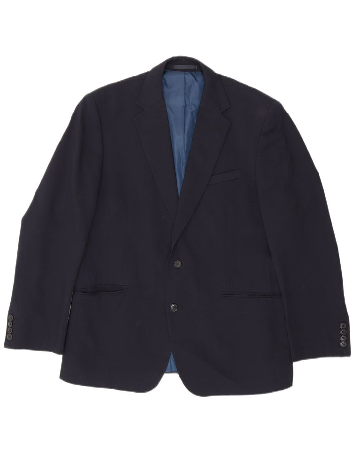 Marks & Spencer Mens 2 Button Blazer Jacket UK 42 Large Navy Blue