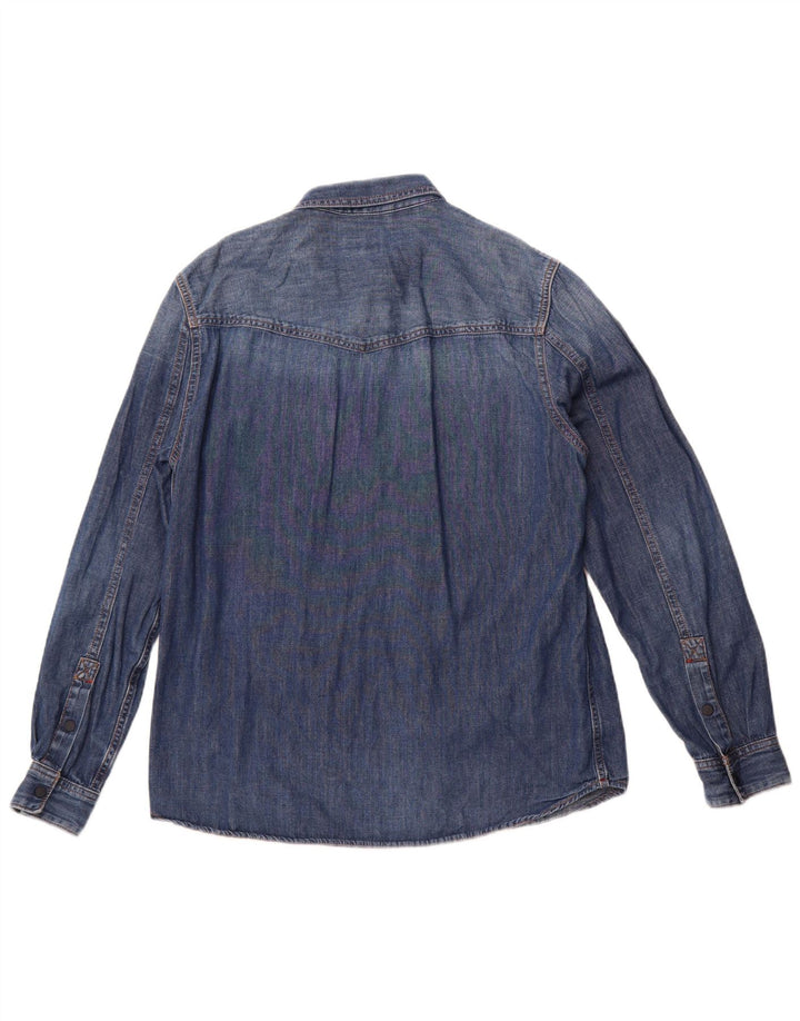 Timberland Mens Slim Fit Denim Shirt Large Blue Cotton