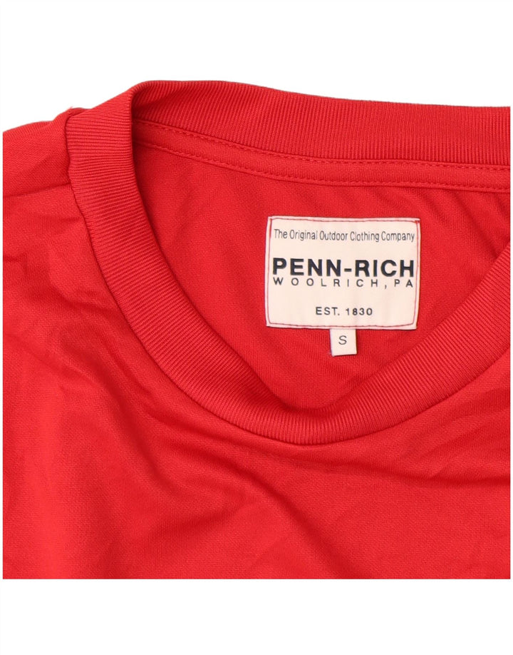 PENN-RICH Womens T-Shirt Top UK 10 Small Red Polyester