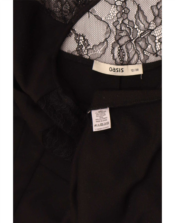 Oasis Womens Sheath Dress UK 12 Medium Black Polyester