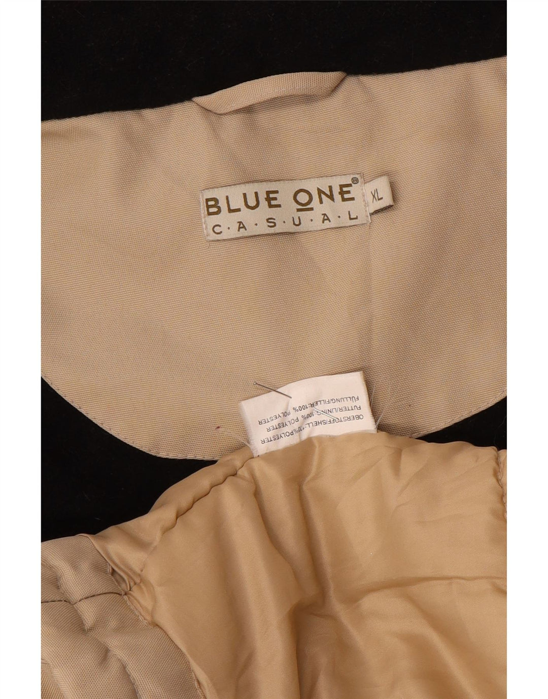 Vintage Mens Utility Gilet UK 42 XL Beige Polyester