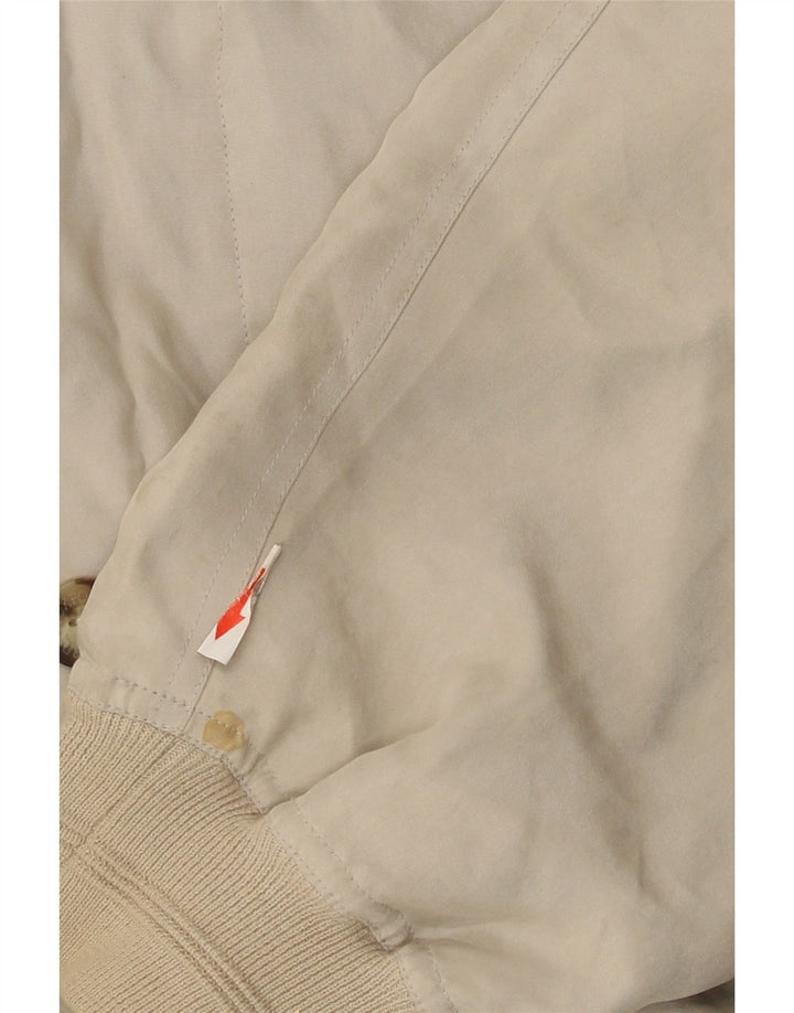 Ivy Oxford Mens Bomber Jacket IT 50 Large Beige Silk