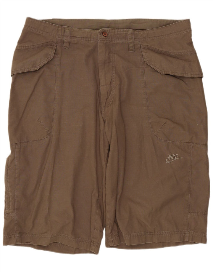 NIKE Mens Cargo Shorts W38 XL Brown Cotton