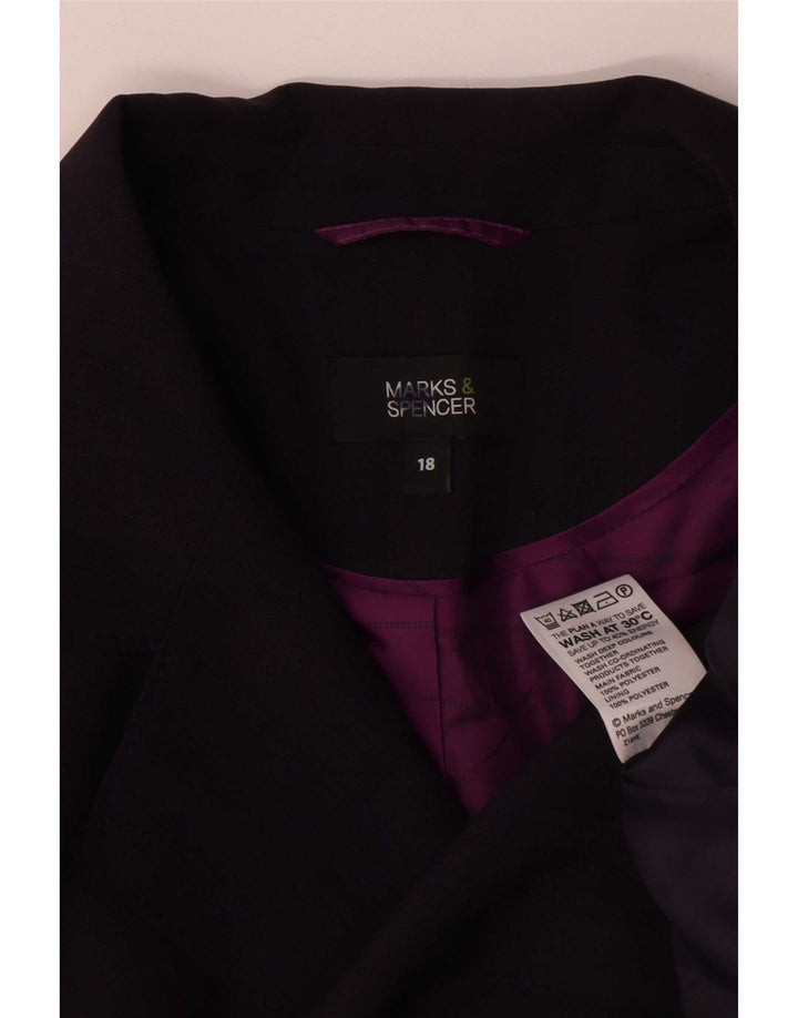Marks & Spencer Womens 3 Button Blazer Jacket UK 18 XL Purple Polyester