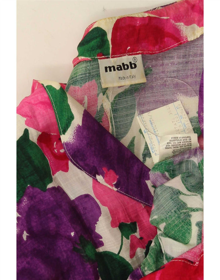 mabb Womens 4 Button Blazer Jacket IT 42 Medium Multicoloured Floral