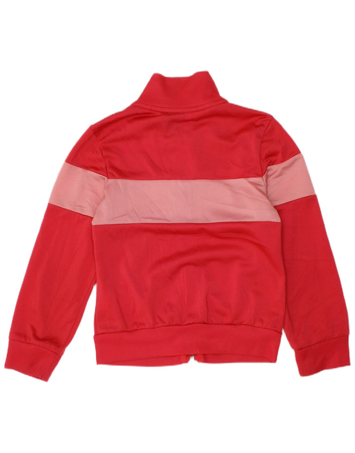 Adidas Girls Tracksuit Top Jacket 5-6 Years Red Colourblock Polyester