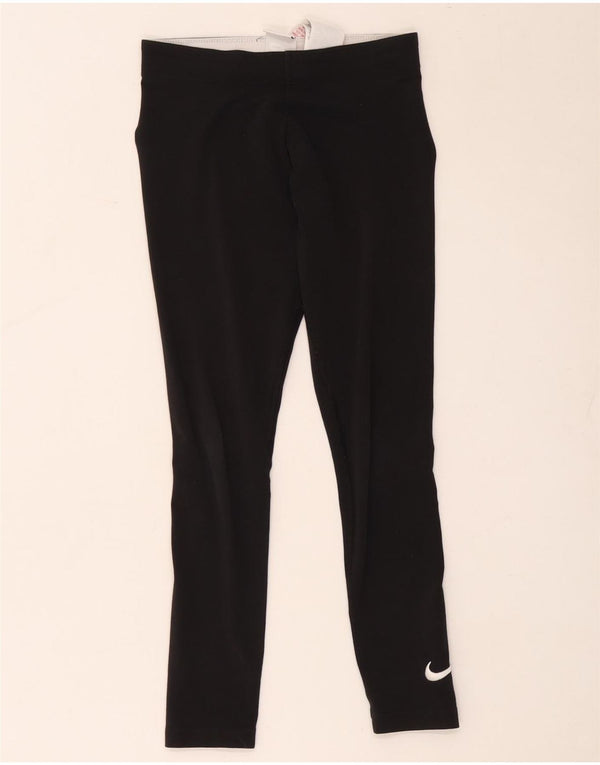 Nike Girls Leggings 10-11 Years Medium Black Cotton